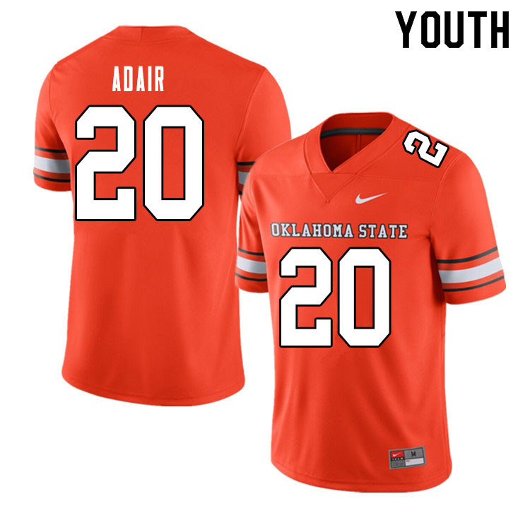 Youth #20 Schyler Adair Oklahoma State Cowboys College Football Jerseys Sale-Alternate Orange